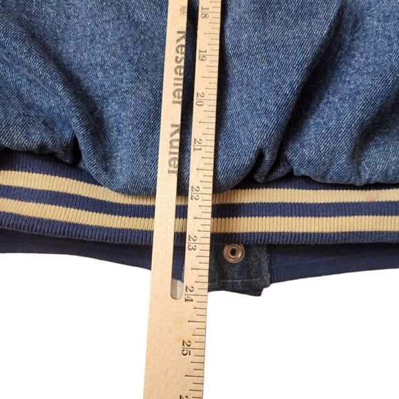 Vintage 90'S  Magic Kingdom Varsity Denim Bomber Jacket SIze S  Mickey Mouse - Picture 8 of 13